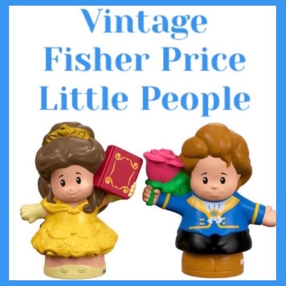 Fisher-Price Other - Little People Princess Belle and Prince Rare Disney Fisher Price Vintage Toys